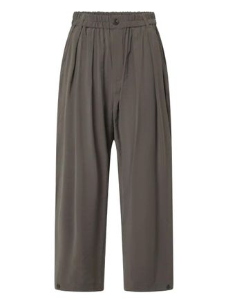 SOEUR elasticated-waist pleated trousers - Brown