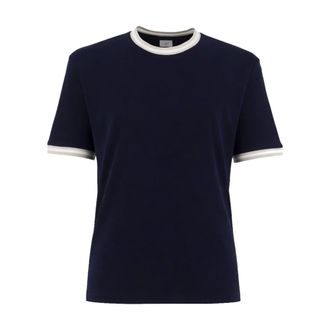 Eleventy T-Shirts, male, Blue, Size: 2XL Crew Neck T-shirt