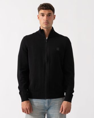 Boss Orange by Hugo Boss Kanozip Volledige Rits Trui in Zwart