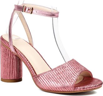 Generic Womens Peep Toe Slingback Wedding Dress Pumps Ankle Strap Evening Party Prom Sandals Block High Heel Bridal Bridesmaid Shoes,Pink,10.5 UK