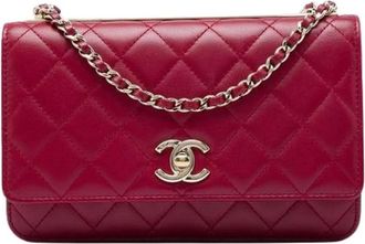 Chanel Pre-owned Wallet on Chain - Dames - Vintage Schoudertas - Rood - ONE Size - Leer - Vintage