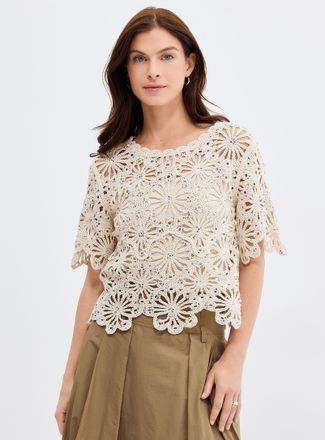 Kaffe Womens Sequined crocheted sweater