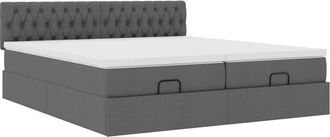vidaXL Vidaxl - Estructura Cama Otomana Colchones Tela Gris Oscuro 180x200cm