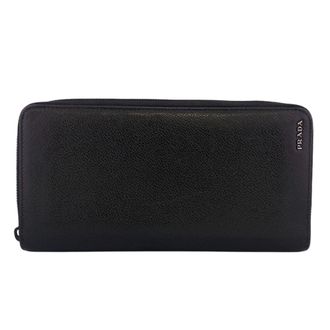 Prada Black Leather Long Wallet (Bi-Fold) (Pre-Owned)