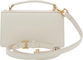 Golden Goose Womens Venezia White Handbag With Adjustable Strap Cow Leather Handbags Hand Bags