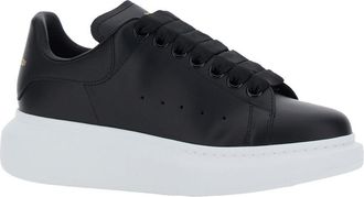 Alexander McQueen Womens Sneakers Black Leather Calf Trainers