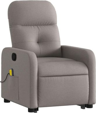 vidaXL Sill&oacute;n Reclinable De Masaje Elevable Tela Gris Taup&eacute; Vidaxl