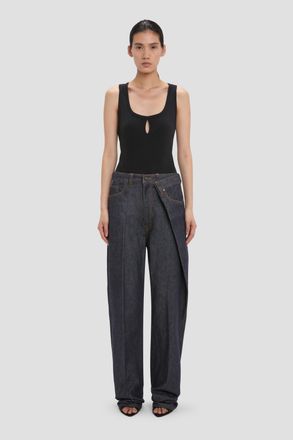 Victoria Beckham Split Tank Top In Black XS