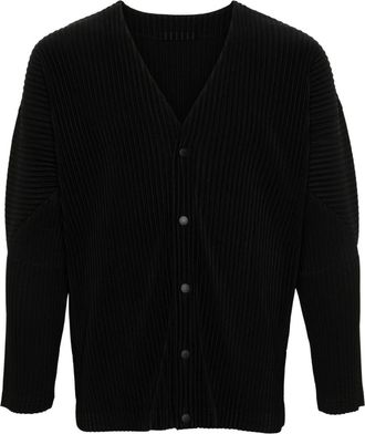 Homme Pliss&eacute; Issey Miyake pliss&eacute;-effect cardigan - men - Polyester - 4 - Black