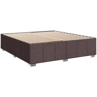 vidaXL Cama Sin Colch&oacute;n Tela Marr&oacute;n Oscuro 200x200 Cm Vidaxl