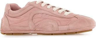 Prada Womens Pink Suede And Re-Nylon Montecarlo Re-Edition 2005 Sneakers Pesco