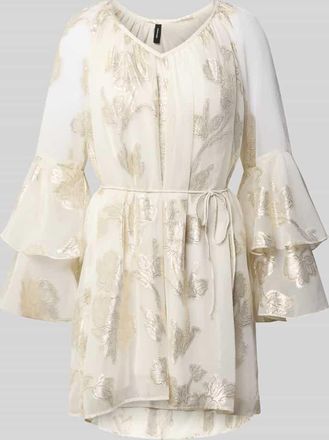 Vero Moda Loose Fit Minikleid mit metallisch glänzendem Muster Modell CHILI in Hellgelb, Größe XL