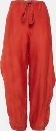 Sonia Rykiel Red Cotton Blend Drawstring Trousers