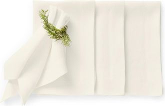 Solino Home Linen Dinner Napkins Set of 4, 20 x 20 Inch for Dining Table, Holiday and Everyday Table Decor - Sonoma in Ivory at Nordstrom, Size Large