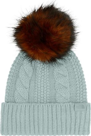 The North Face Womens Oh Mega Fur Pom Beanie, Muted Pine, One Size