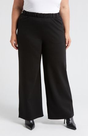 Universal Standard Stephanie Wide Leg Ponte Pants in Black at Nordstrom, Size 3Xl