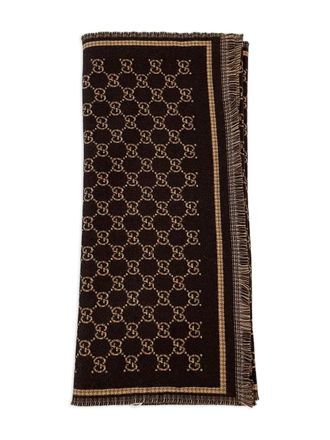 Gucci GG-jacquard scarf - men - Wool - One Size - Brown