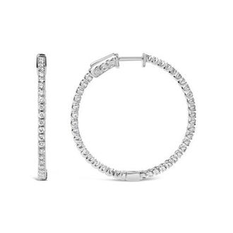 House of Brilliance 14K White Gold 1 1/2 Cttw Lab Grown Diamond Inside Out Hoop Earrings at Nordstrom