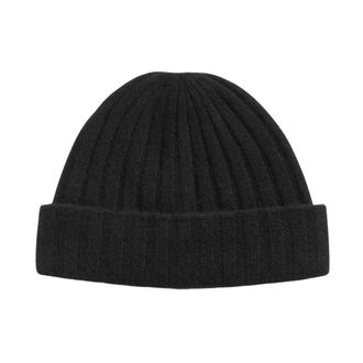 Toteme Muts van kasjmier met brede ribbels - Dames - Hoeden - Zwart - ONE Size - Kasjmier - Accessoires