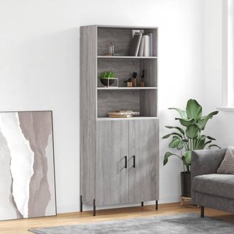 Berkfield Home Highboard Grey Sonoma 69.5x34x180 cm Engineered Wood