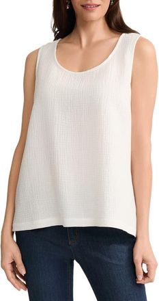 Jones New York Texture Cotton Tank in Natural White at Nordstrom, Size X-Large