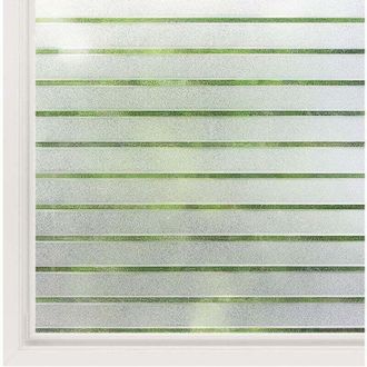 OEM L&aacute;mina Electrost&aacute;tica Para Ventanas Con Patr&oacute;n De Rayas Horizontales, L&aacute;mina Opaca Para Ventanas, Adhesivo Esmerilado Sin Adhesivo, L&aacute;mina Para Ventan