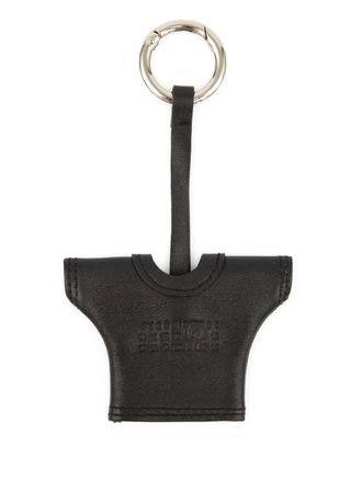 Maison Margiela leather keychain + bag charm - unisex - Lamb Skin - One Size - Black