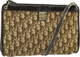 Dior Pre-owned Cross Body Bags, female, Beige, Size: ONE SIZE Pre-owned Trotter Canvas Shoulder Bag