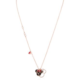 Swarovski Mickey & Minnie Ladies Rose Gold-Tone Necklace
