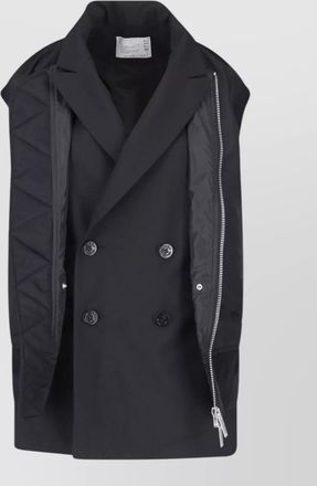 sacai nylon double breasted coat