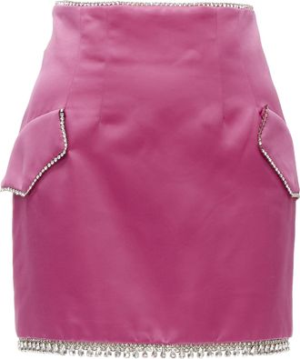 Giuseppe Di Morabito Giuseppe di Morabito pink satin crystal rhinestone mini skirt