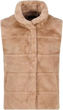 Monari Elegante Fellweste mit Stehkragen - Dames - Bodywarmers - Beige - XL - Jassen