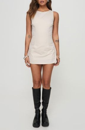 Princess Polly Yumiko Skirted Organic Cotton Romper in Cream at Nordstrom, Size 0