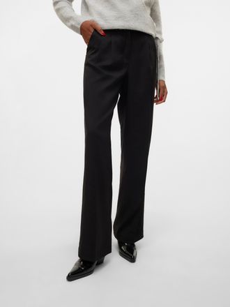 Vero Moda Anzughose VERO MODA VMRITA MW WIDE DAD PANT NOOS, Damen, Gr. XS (34), L&auml;nge 34, schwarz, Web, Obermaterial: 98% Polyester, 2% Elasthan, unifarben, nor