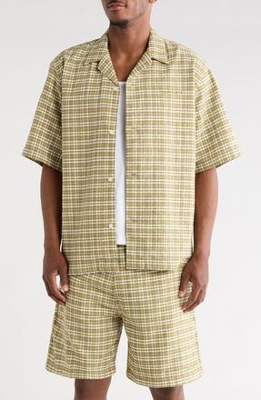 Carhartt Work in Progress Kander Plaid Cotton Button-Up Bowling Shirt in Kander Check, Snake at Nordstrom, Size Xx-Large