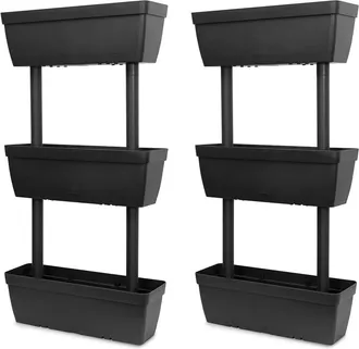 vidaXL Jardineras 6 Unidades Gris Antracita 100 Cm Vidaxl