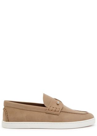 Christian Louboutin Chambeliboat Nubuck Boat Shoes - Brown - 45 (IT45 / UK11)