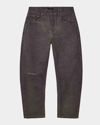 Purple Overdye Destroyed Straight Jeans