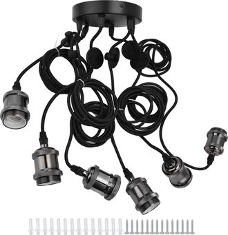 OEM L&aacute;mpara De Pie Tipo Ara&ntilde;a Con 6 Brazos Ajustables, De Estilo Retro Y Cl&aacute;sico, Requiere Montaje