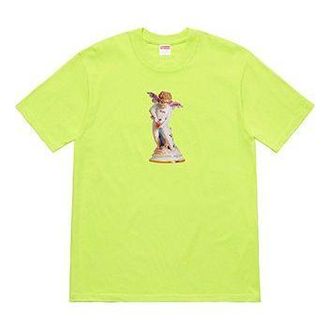 SUPREME SS19 Cupid Tee NeonGreen Angel Printing Short Sleeve Unisex Red Green SUP-SS19-690