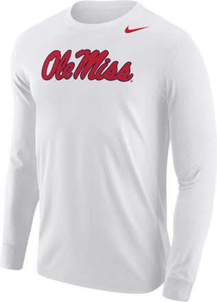 Nike Ole Miss Rebels Nike Mens Football Long-Sleeve T-Shirt in White | M12333P397MISI-WHT