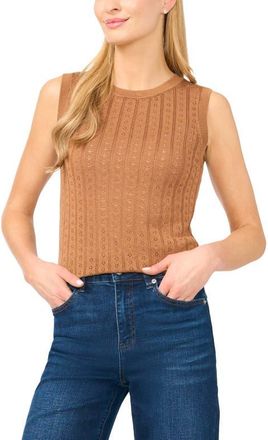 Ted Baker Shera Pointelle Sweater Tank in Gingersnap at Nordstrom, Size X-Large