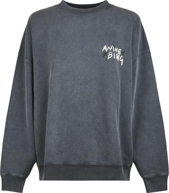 Anine Bing Sweatshirts, female, Black, M, Miles Sweatshirt
