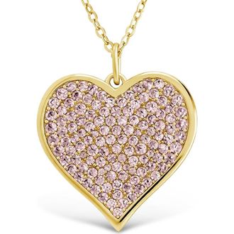Sterling Forever 14k Gold Plated Cubic Zirconia Heart Pendant Necklace at Nordstrom
