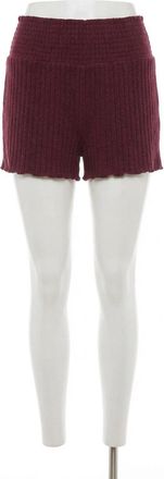 Z Supply Dawn Smocked Rib Shorts In Merlot