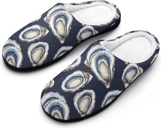 Generic Oysters Mens House Slippers Memory Foam Washable Cotton Slip on Home Shoes