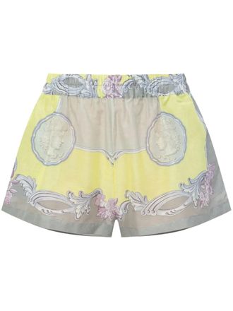 Versace Cameo cover-up shorts - Yellow