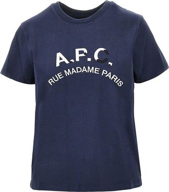 A.P.C. A. P.C. Vintage effect logo embroidery T-shirt Woman XS
