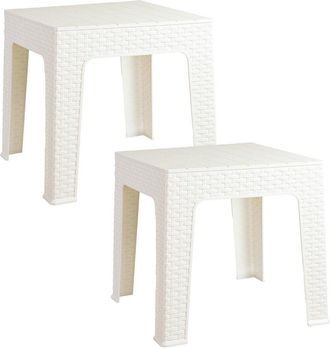 Sunnydaze Set Of 2 Square Outdoor Side Tables