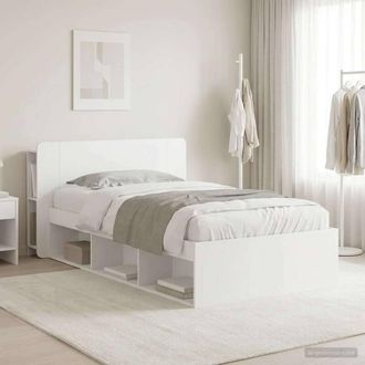 Berkfield Home Bed Frame with Storage White 90 x 200 cm Engineered Wood